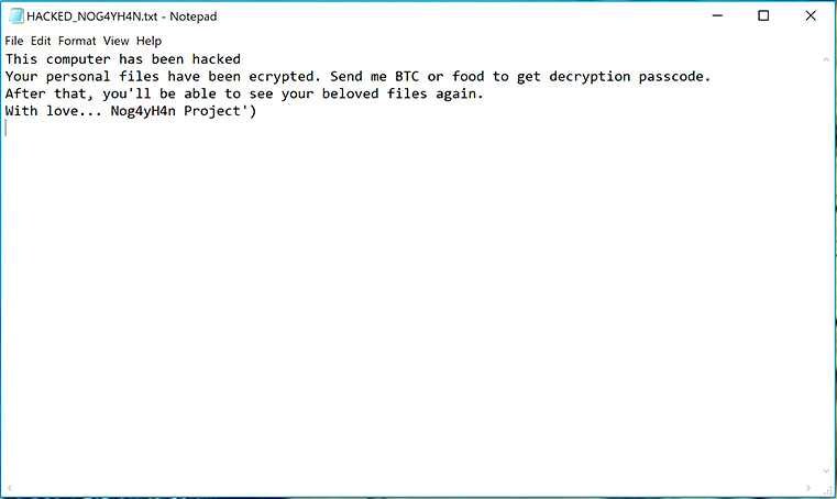 Nog4yH4n Project Ransomware