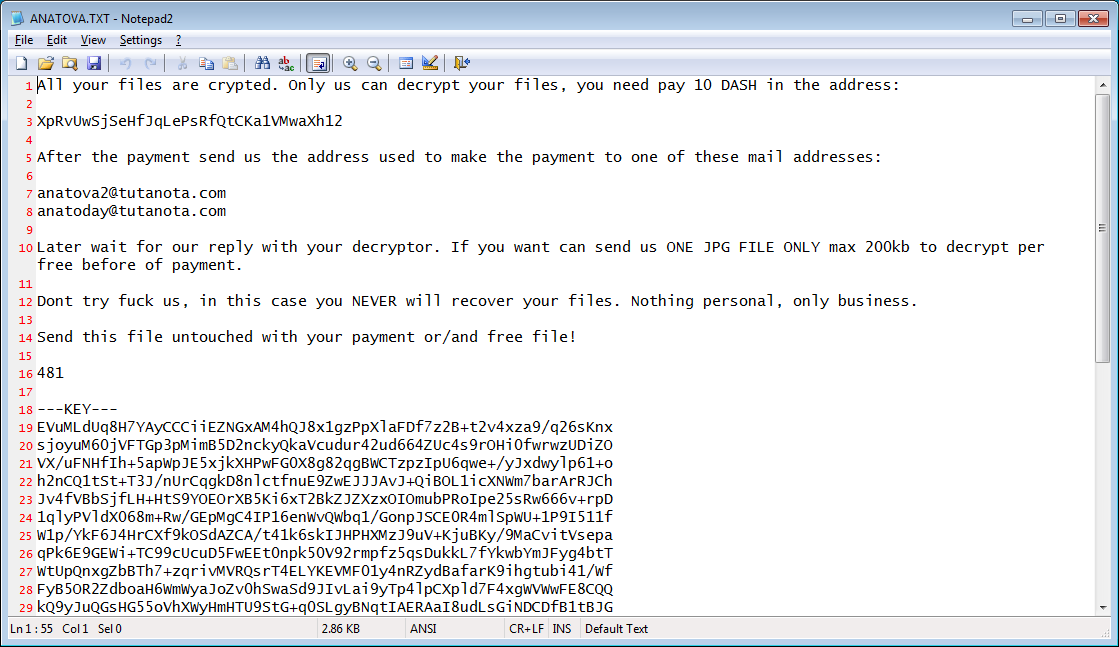 Anatova Ransomware
