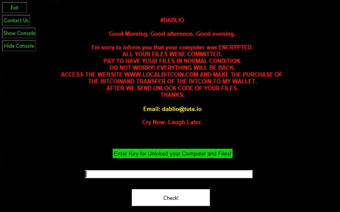 Dablio Ransomware