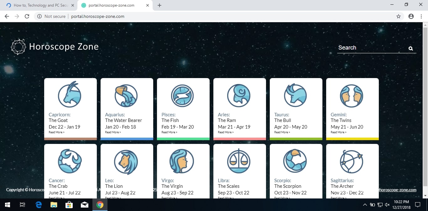 Horoscope Zone Browser Hijacker