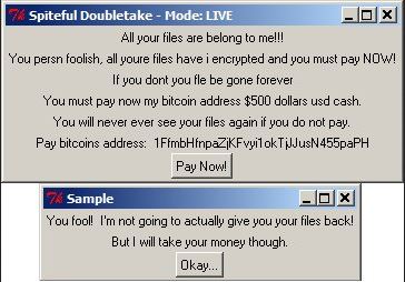 Spiteful Doubletake Ransomware