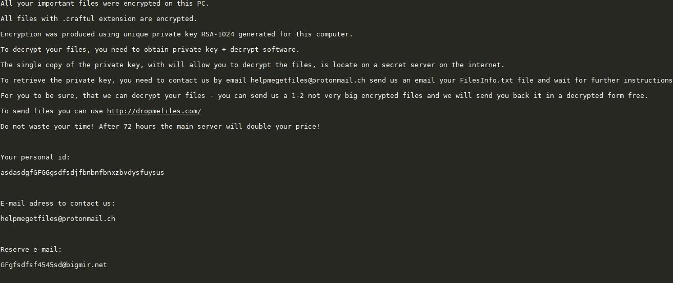 Craftul Ransomware