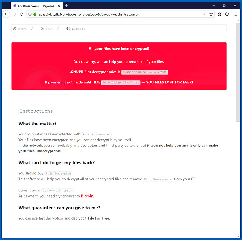 ERIS Ransomware Crypto-Malware