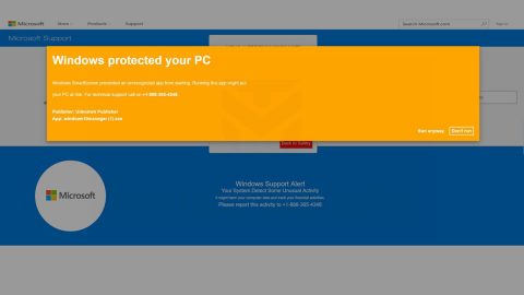 Windows protected your PC Scam thumb