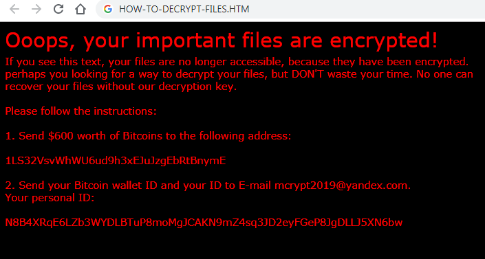 Xorist-mcrypt2019 Ransomware