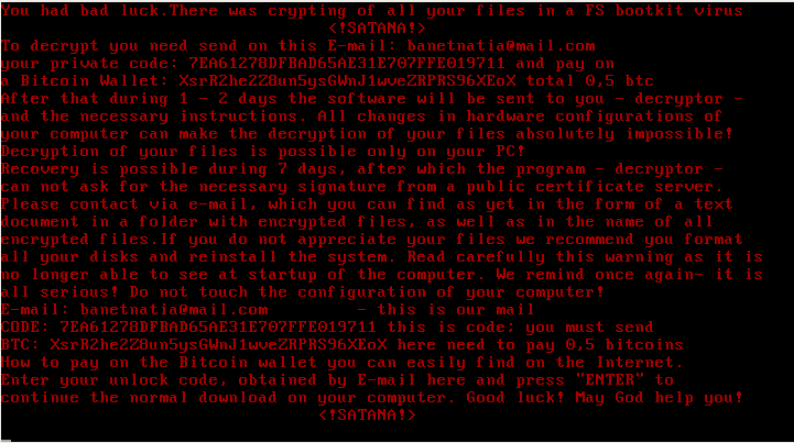 SATANA Ransomware