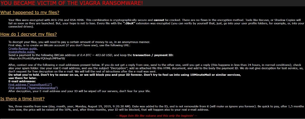 Viagra Ransomware