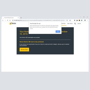 Norton subscription has expired today Scam thumb