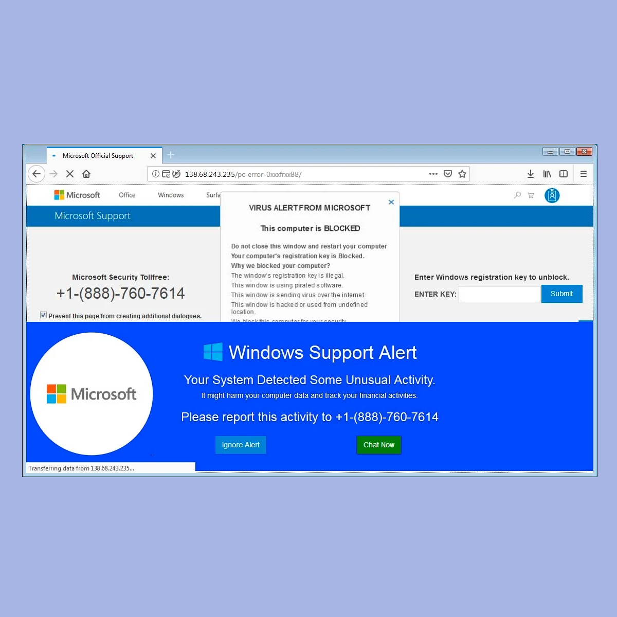 VIRUS ALERT FROM MICROSOFT Scam thumb